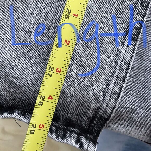 Zara Black Gray Acid Wash Knee Length Denim Straight Pencil Jean Midi Skirt - S - Picture 7 of 8